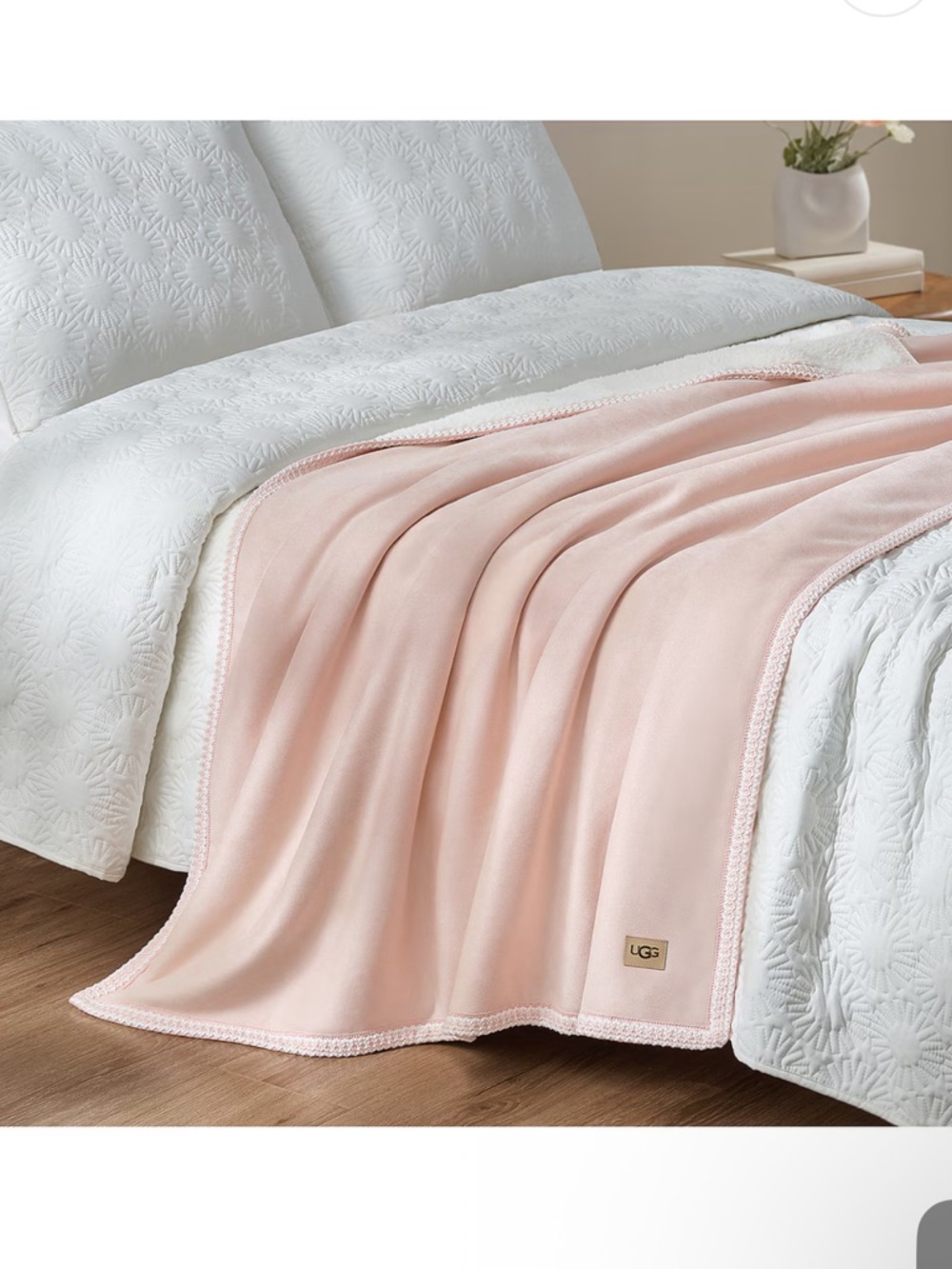 UGG Home Kirkwood Uggbraid Throw Blanket in Himalayan
Salt Blush Pink Plush OS